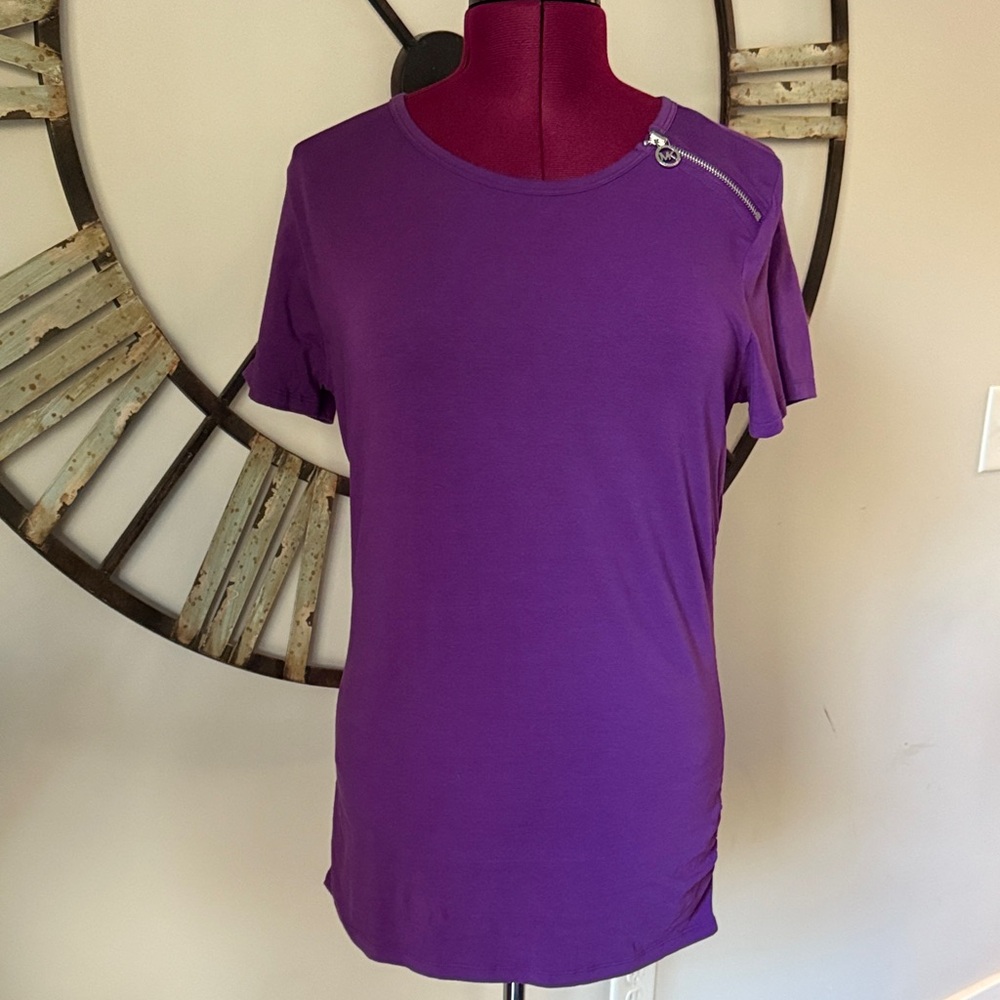Michael Kors Purple Women's Top with Zipper Detail